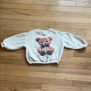 Zara Cream Teddy Bear Kids Sweatshirt